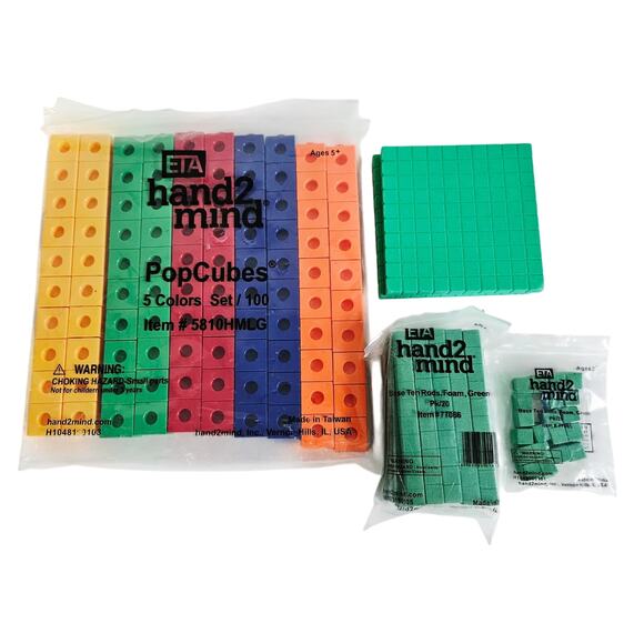 Hand 2 Mind Educational Tool Kits Pop Cubes Counting Blocks Math Manipulatives - Picture 1 of 5